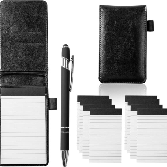 10 Pieces Small Notepad Holder Set Pocket Notebook 3 x 5 Inch with Pen - Picture 1 of 4
